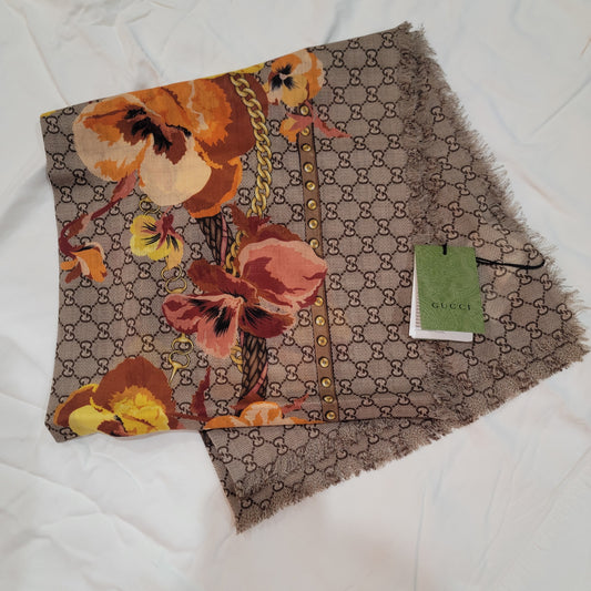Authentic Gucci Print Floral Full Body Scarf