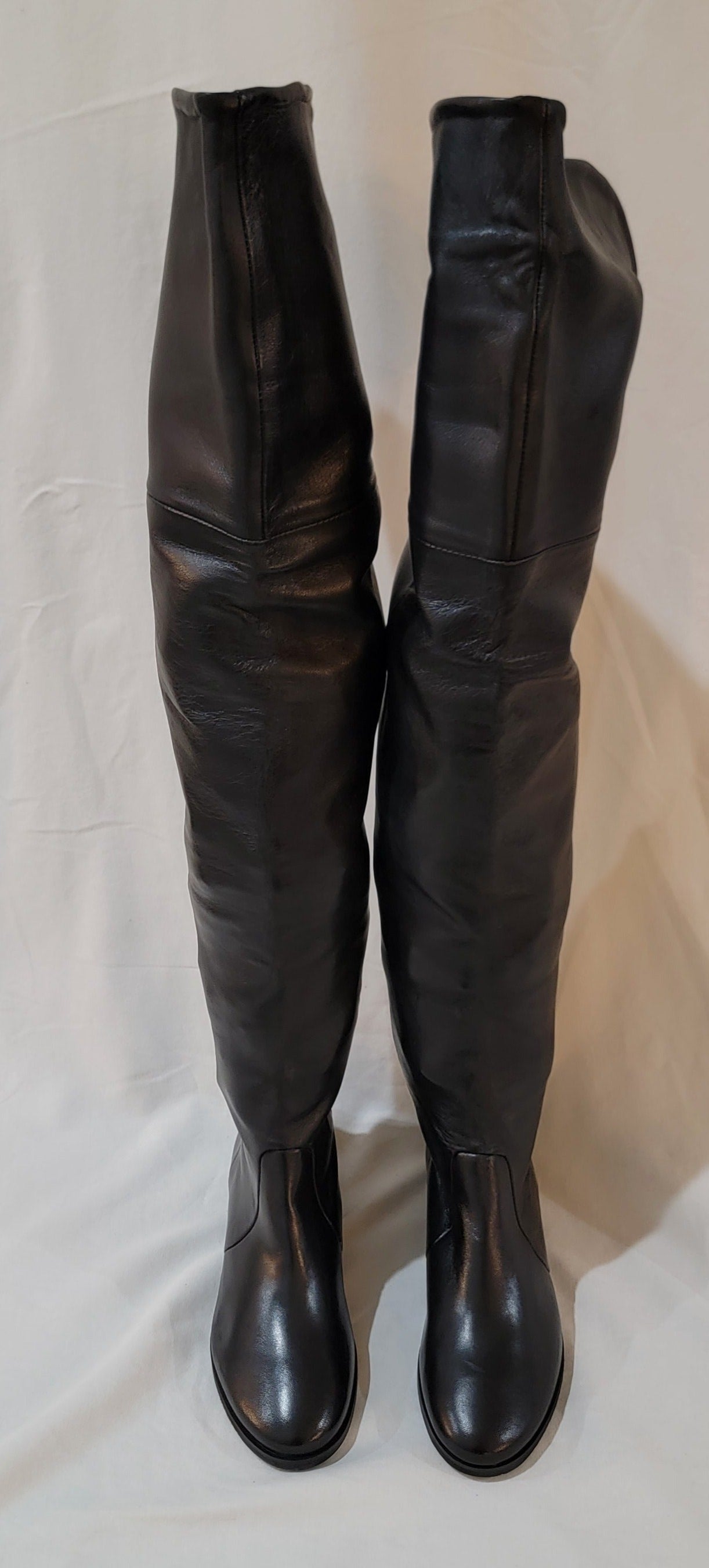 Authentic Leather Thigh Flat Boots