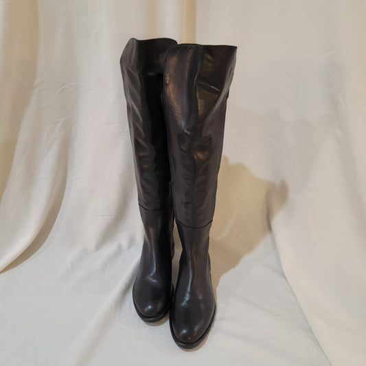 Authentic Leather Above Knee Boot Flat Boot