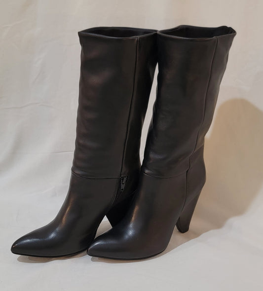 Authentic Leather Above Knee Boot Medium Heel