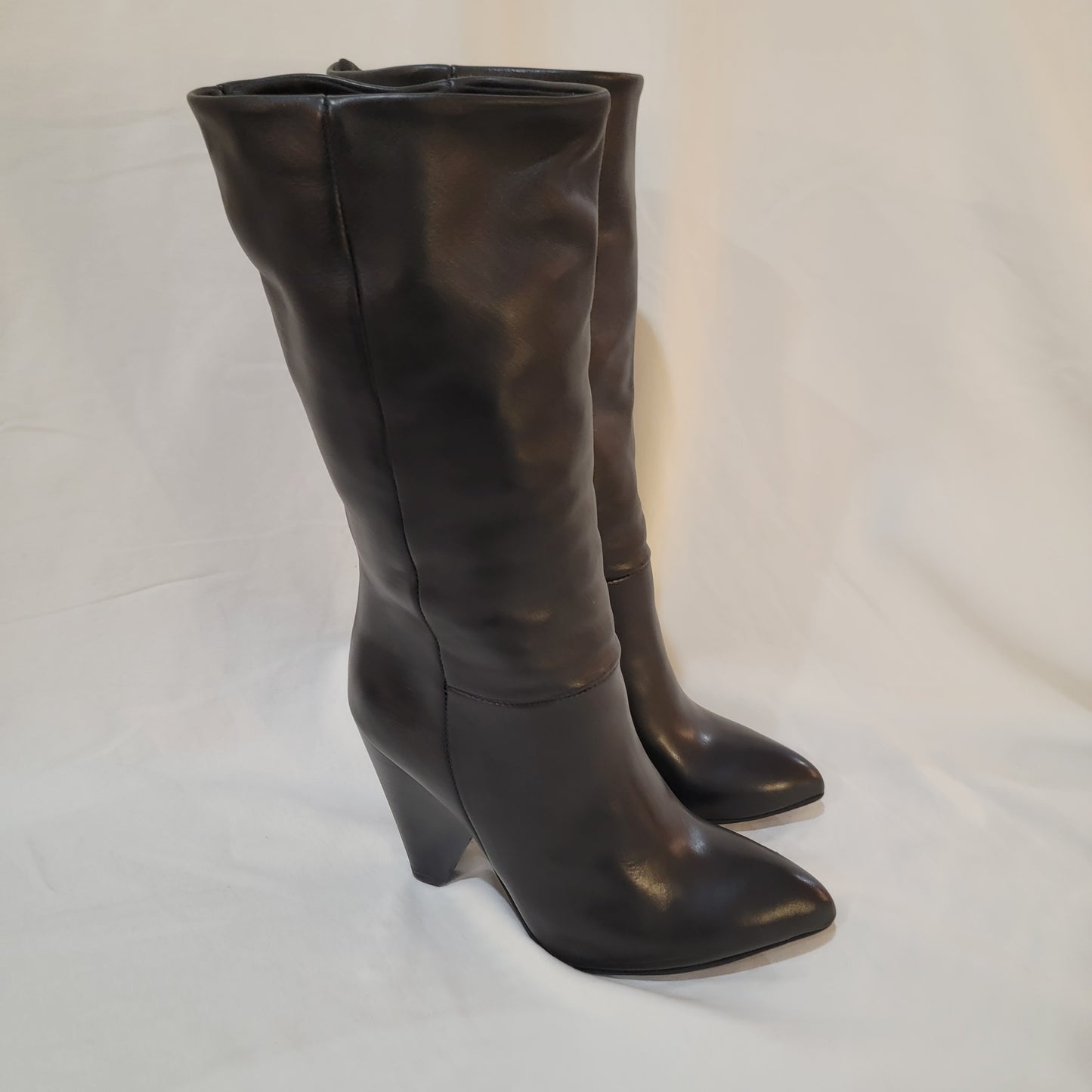 Authentic Leather Above Knee Boot Medium Heel