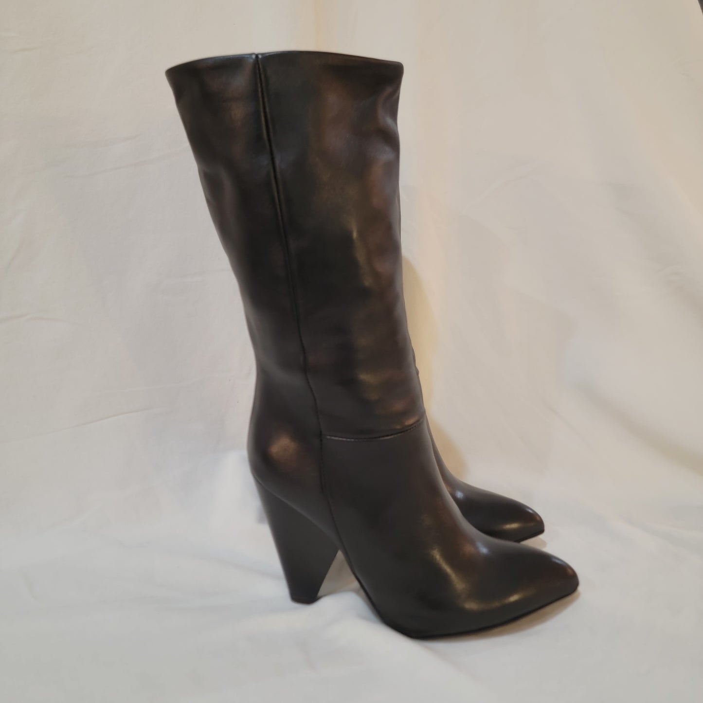 Authentic Leather Above Knee Boot Medium Heel