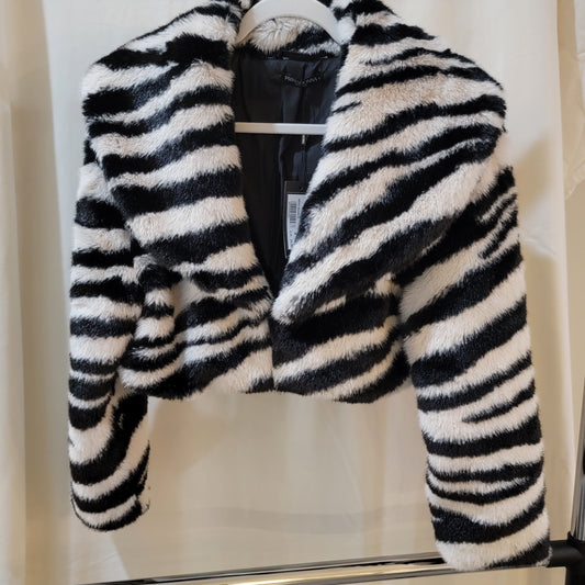 Faux Fur Zebra Jacket