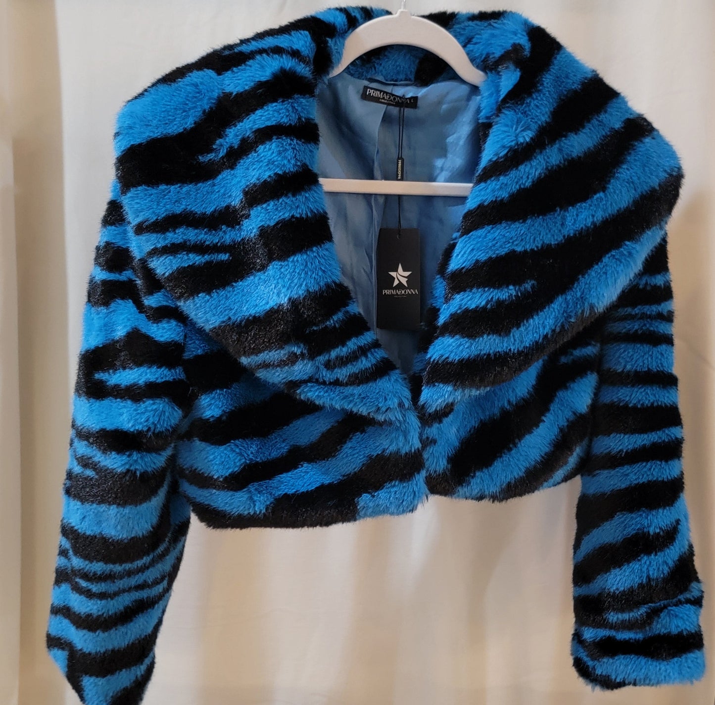 Faux Fur Blue Zebra Jacket