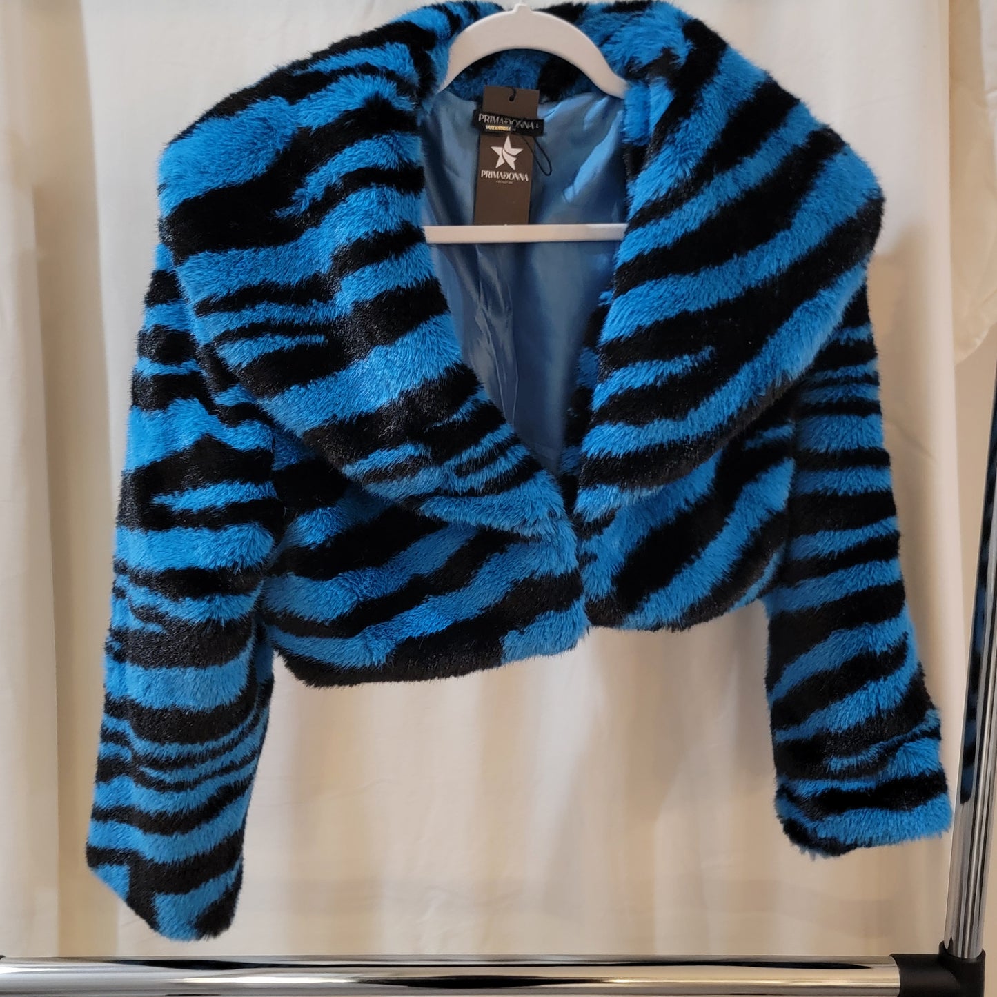 Faux Fur Blue Zebra Jacket